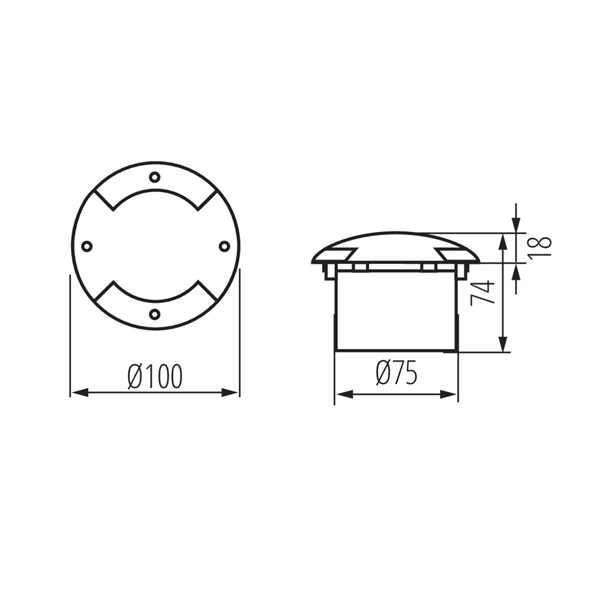 Грунтовой уличный светильник KANLUX ROGER DL-2LED6 (7281), 100024523