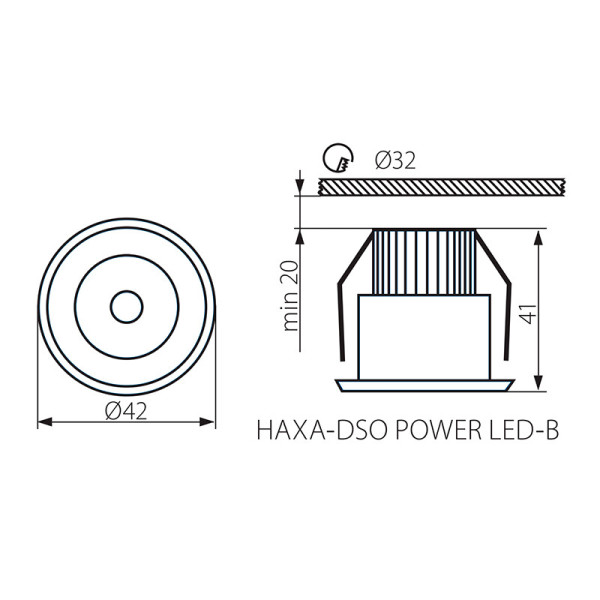 Точечный светильник KANLUX Haxa-dso POWER LED-B (8103), 100012991