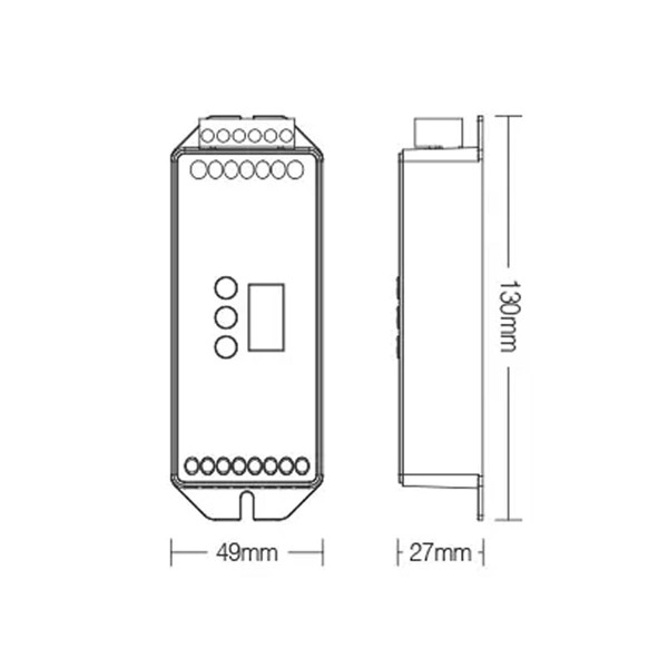 Контроллер Mi-light 2700 -6500К (tunable white LED) + RGB, 4A/канал, 5 каналов (D5-CX), 100022645