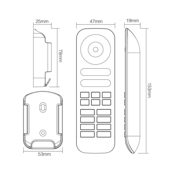 Пульт д/к Mi-light W/WW/RGB/RGBW/CCT 2,4G Touch 8 зон FUT089-B (RL089-B) , 100022631