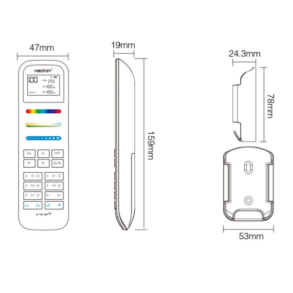 Пульт д/у Mi-light Smart Tunable white 2,4 GHz FUT100 (RL100), 100022689