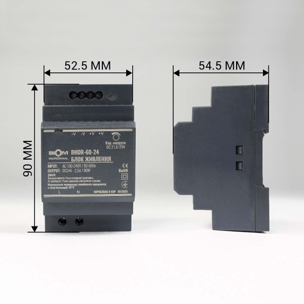 Блок питания Biom Professional DC24 60W 2,5A под DIN-рейку (BHDR-60-24), 100027984