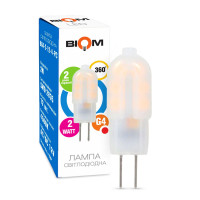 Светодиодная лампа Biom JC 2W 190Lm 4500K AC/DC 12V G4 Frosted (BG4-2-12-4-PC)