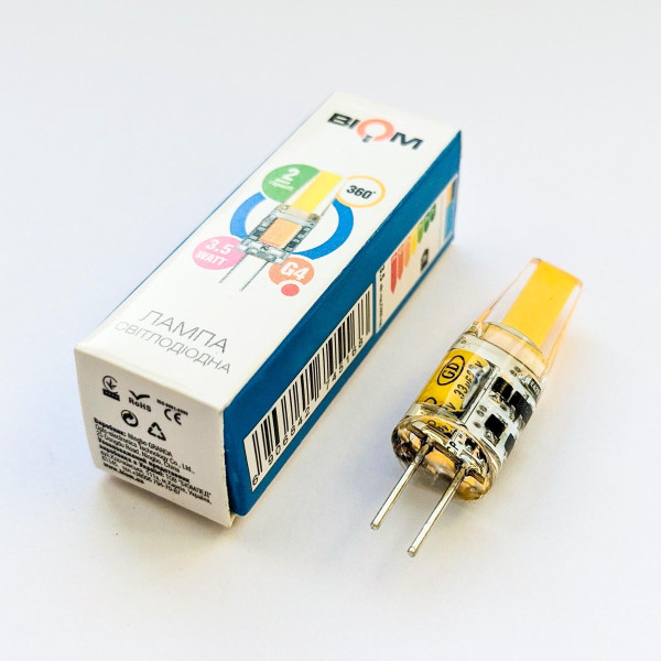 Светодиодная лампа Biom JC 3.5W 330Lm 4500K AC/DC 12V G4 Clear (BG4-3,5-12-4-S), 100001287