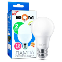 Світлодіодна лампа Biom A60 10W 900Lm 3000K 220V E27 Frosted (BT-509)