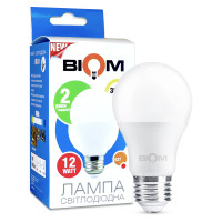 Світлодіодна лампа Biom A60 12W 1080Lm 3000K 220V E27 Frosted (BT-511)