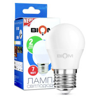 Світлодіодна лампа Biom G45 7W 630Lm 3000K 220V E27 Frosted (BT-563)