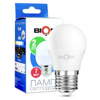 Светодиодная лампа Biom G45 7W 630Lm 4500K 220V E27 Frosted (BT-564)