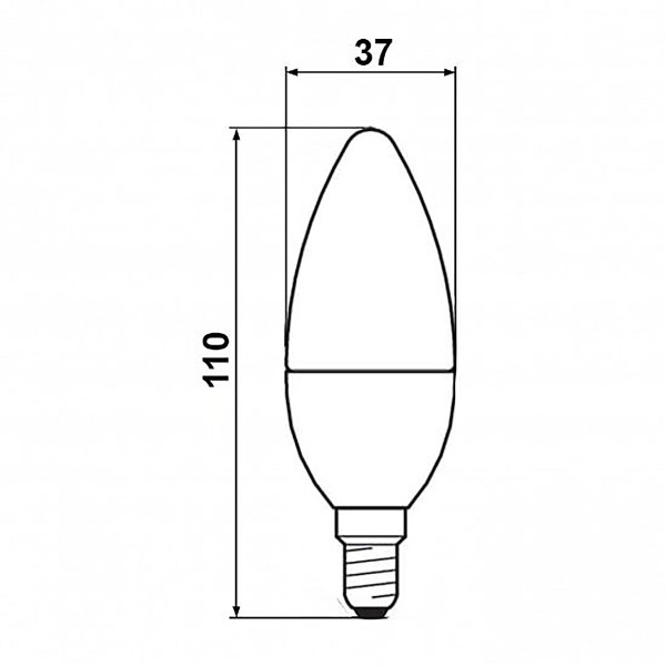 Светодиодная лампа Biom C37 7W 630Lm 3000K 220V E14 Frosted (BT-569), 100001427