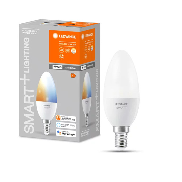 Світлодіодна лампа LEDVANCE Smart WI-FI B40 5W 470Lm 2700-6500K 230V E14 Матовий (Frosted) (4058075485556) , 100024164