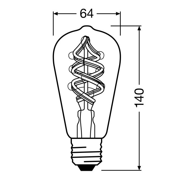 Світлодіодна лампа LEDVANCE Smart WI-FI Edison Filament ST64 4,5W 300Lm RGBW + 2700K 230V E27 Прозорий (Clear) (4058075609914) , 100024157