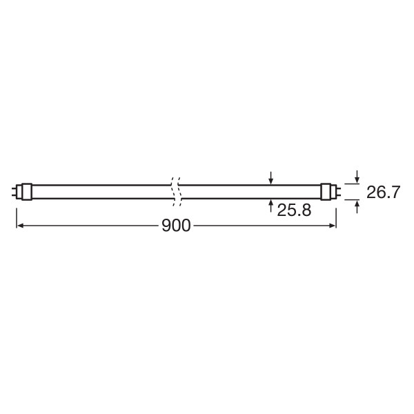 Світлодіодна лампа LEDVANCE LED Tube T8 9,7W 1700Lm 4000K 230V G13 Матовий (Frosted), одностороннє підключення (4099854037474) , 100024177