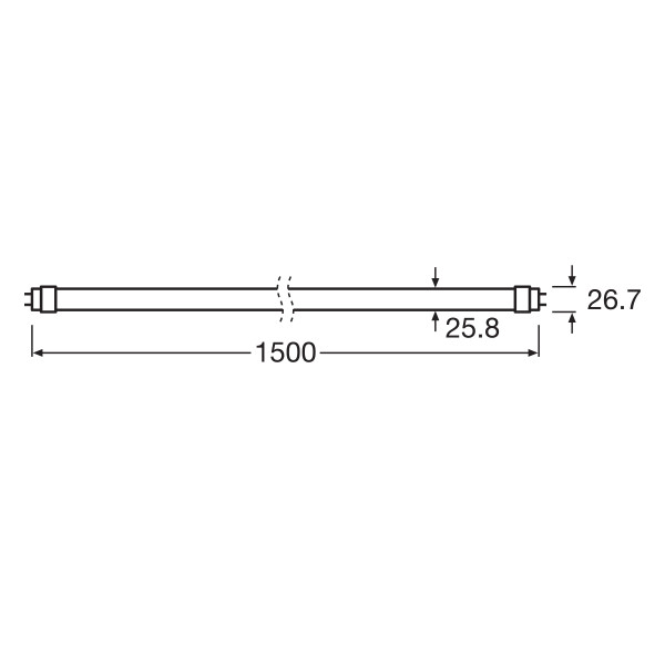 Світлодіодна лампа LEDVANCE LED Tube T8 17,9W 1700Lm 3300K 230V G13 Матовий (Frosted), одностороннє підключення (4099854045127) , 100024179