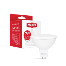 Светодиодная лампа MAXUS MR16 7W 735Lm 4100K 220V GU5.3 Frosted (1-LED-722)
