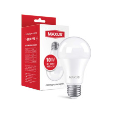 Светодиодная лампа MAXUS A60 10W 1050Lm 3000K 220V E27 Frosted (1-LED-775)