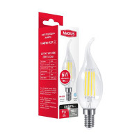 Світлодіодна лампа MAXUS філамент C37 FM-T 6W 900Lm 4100K 220V E14 Clear (1-MFM-737)