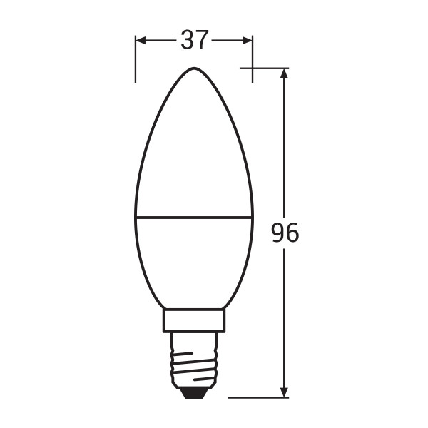 Светодиодная лампа OSRAM LED Classic Value B40 6W 470Lm 2700K 230V E14 Матовый (Frosted) (4052899326453), 100002098