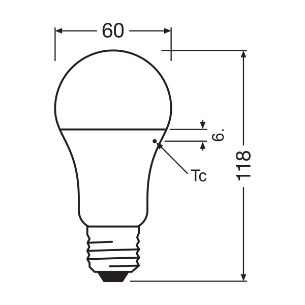 Светодиодная лампа OSRAM LED Classic Value A60 13W 1521Lm 2700K 230V E27 Матовый (Frosted) (4052899971097), 100015265
