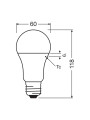 Светодиодная лампа OSRAM LED Classic Value A60 13W 1521Lm 2700K 230V E27 Матовый (Frosted) (4052899971097), 100015265