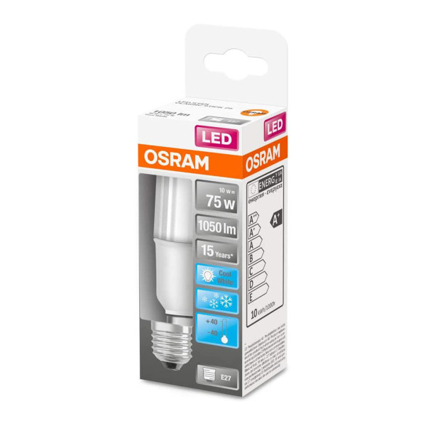 Светодиодная лампа OSRAM Star Stick T37 10W 1055Lm 4000K 230V E27 Матовый (Frosted) (4058075059214), 100020781