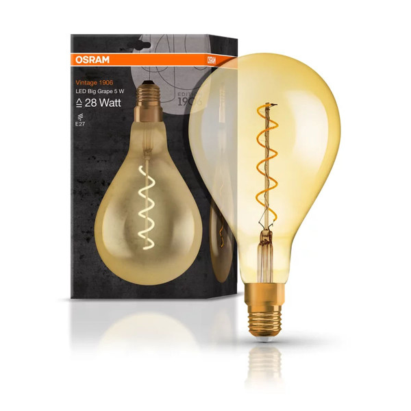 Светодиодная лампа OSRAM Vintage 1906 Classic A160 5W 250Lm 2000K 230V E27 Прозрачный (Amber) (4058075091993), 100015250