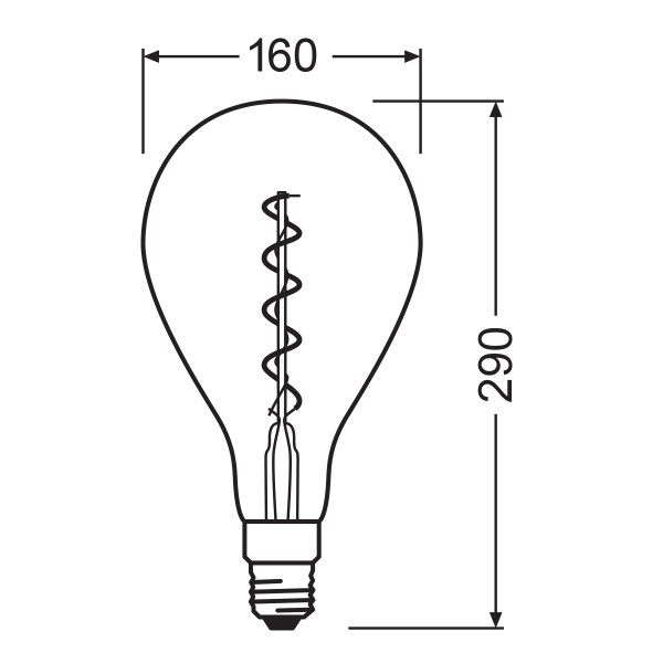 Светодиодная лампа OSRAM Vintage 1906 Classic A160 5W 250Lm 2000K 230V E27 Прозрачный (Amber) (4058075091993), 100015250