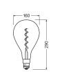 Светодиодная лампа OSRAM Vintage 1906 Classic A160 5W 250Lm 2000K 230V E27 Прозрачный (Amber) (4058075091993), 100015250