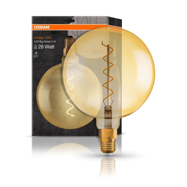 Светодиодная лампа OSRAM Vintage 1906 Globe Filament G200 5W 250Lm 2000K 230V E27 Прозрачный (Amber) (4058075092013), 100015248