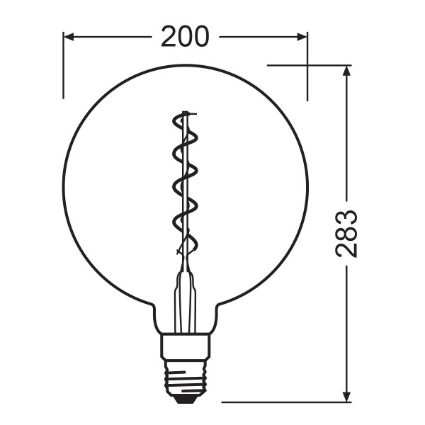 Светодиодная лампа OSRAM Vintage 1906 Globe Filament G200 5W 250Lm 2000K 230V E27 Прозрачный (Amber) (4058075092013), 100015248