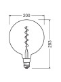 Светодиодная лампа OSRAM Vintage 1906 Globe Filament G200 5W 250Lm 2000K 230V E27 Прозрачный (Amber) (4058075092013), 100015248