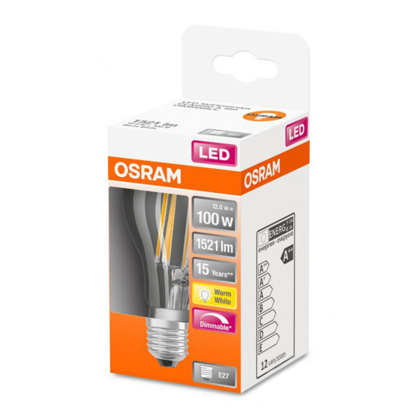 Светодиодная лампа OSRAM LED Classic Performance DIM Filament A60 11W 1521Lm 2700K 230V E27 Прозрачный (Clear) (4058075245907), 100020789