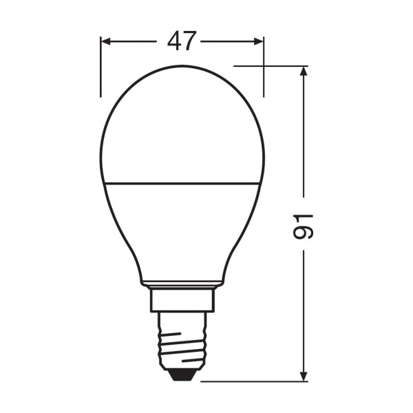 Светодиодная лампа OSRAM LED Classic With Added Function P40 5,5W 470Lm 2700K 230V E14 Матовый (Frosted) (4058075430877), 100020815