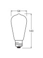 Світлодіодна лампа OSRAM Vintage 1906 Edison Filament ST64 6,5W 730Lm 2700K 230V E27 Матовий (Frosted) (4058075434363) , 100024137