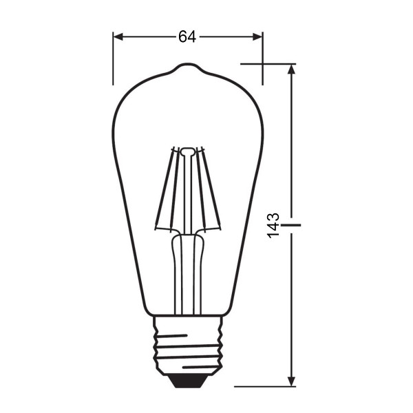 Светодиодная лампа OSRAM LED Classic Performance Edison Filament ST64 7W 806Lm 2700K 230V E27 Прозрачный (Clear) (4058075434400), 100022533