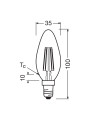Світлодіодна лампа OSRAM LED Classic Performance DIM Filament B35 5,5W 806Lm 2700K 230V E14 Прозорий (Clear) (4058075654471) , 100024099