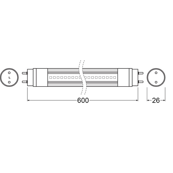 Світлодіодна лампа OSRAM SubstiTUBE T8 8W 900Lm 6500K 230V G13 Матовий (Frosted), одностороннє підключення (4058075817838) , 100020872