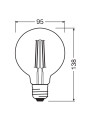 Светодиодная лампа OSRAM Vintage 1906 Globe Filament G95 6,5W 725Lm 2400K 230V E27 Прозрачный (Gold) (4099854132315), 100024151