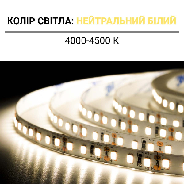Светодиодная лента BIOM Professional 120-2835-12V-IP20 9W 1100Lm 4000-4500К 5м (BPS-G3-12-5-2835-120-NW), 100022086