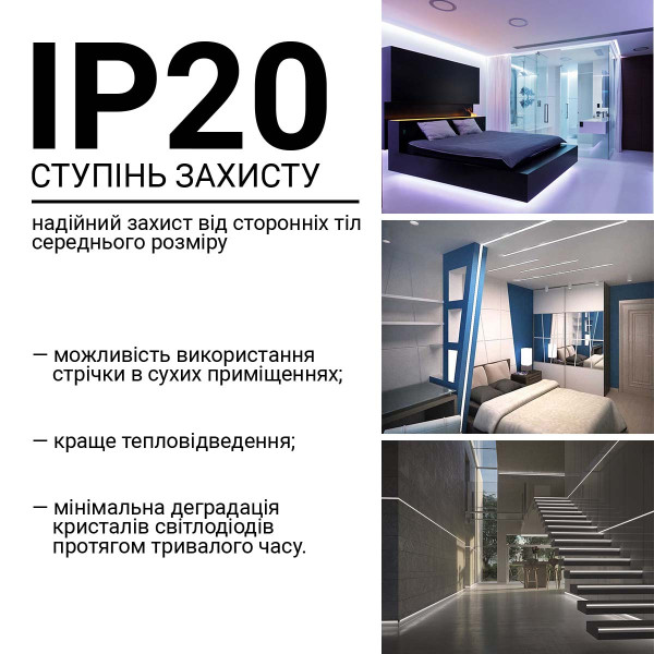 Светодиодная лента RISHANG 120-2835-12V-IP20 8,6W 818Lm 6500К 5м (RN08C0TA-B-W), 100022413